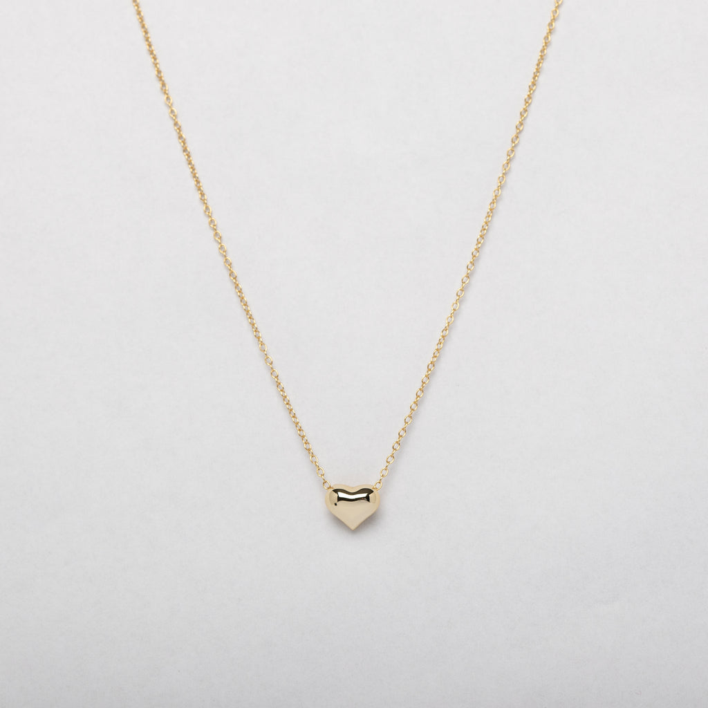 Delicate gold bubble heart pendent necklace