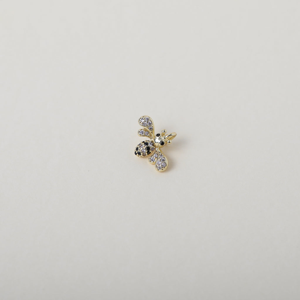 Gold and crystal accented honey bee charm