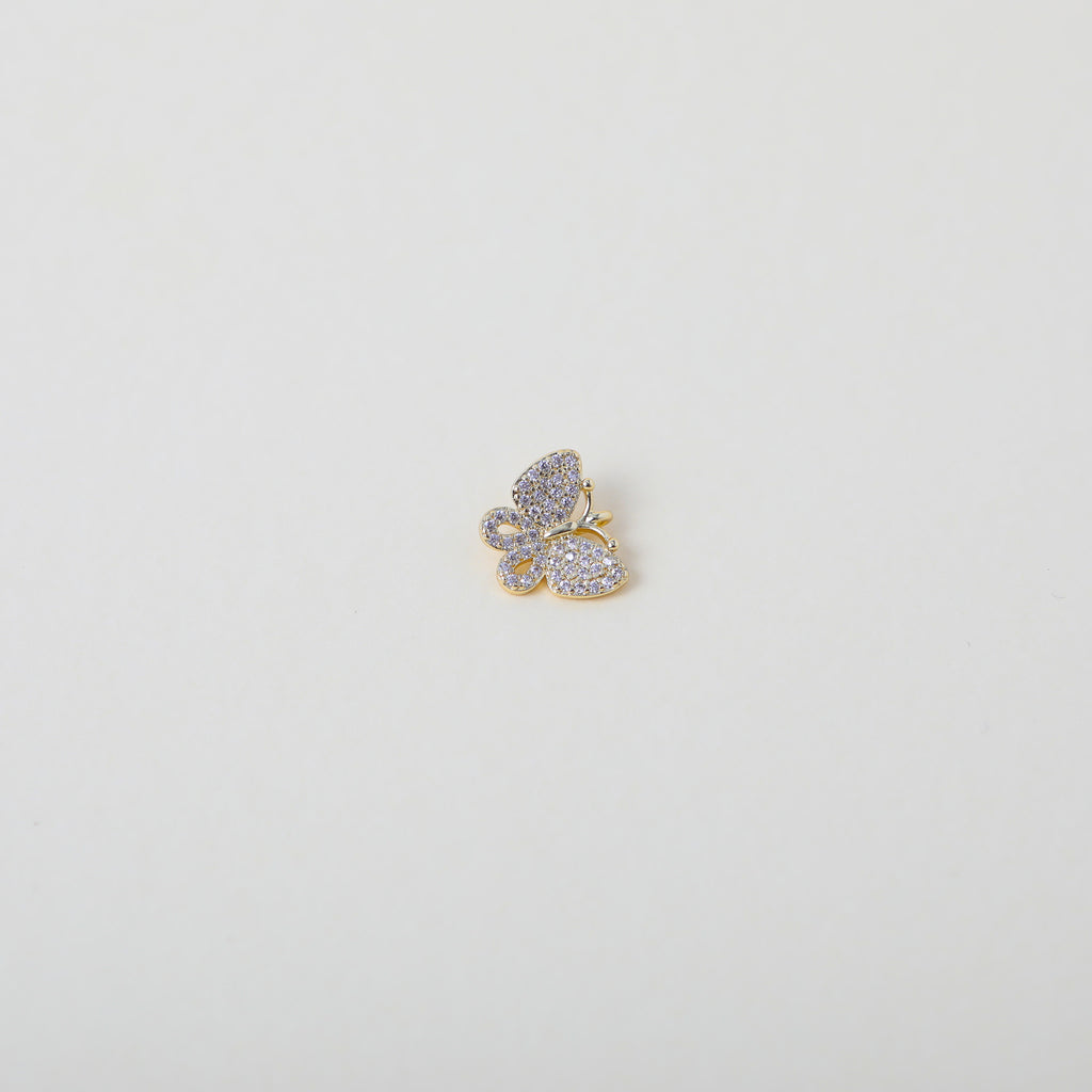 Gold and crystal accented butterfly charm