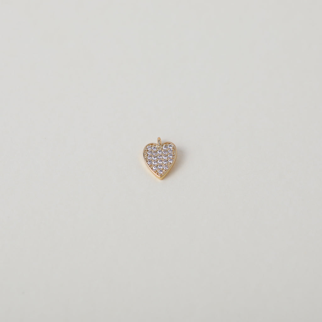 gold  and crystal accented heart charm