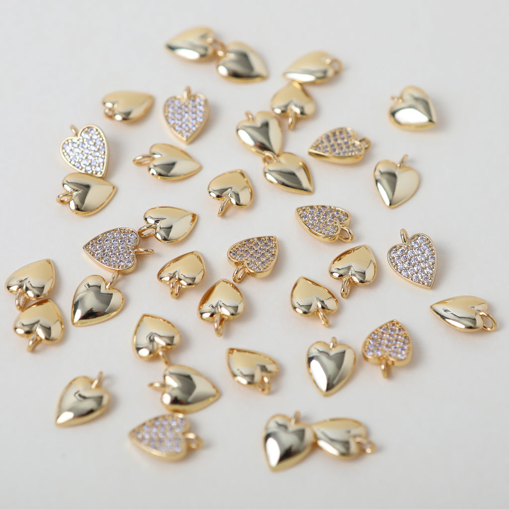 gold and crystal accented heart charm