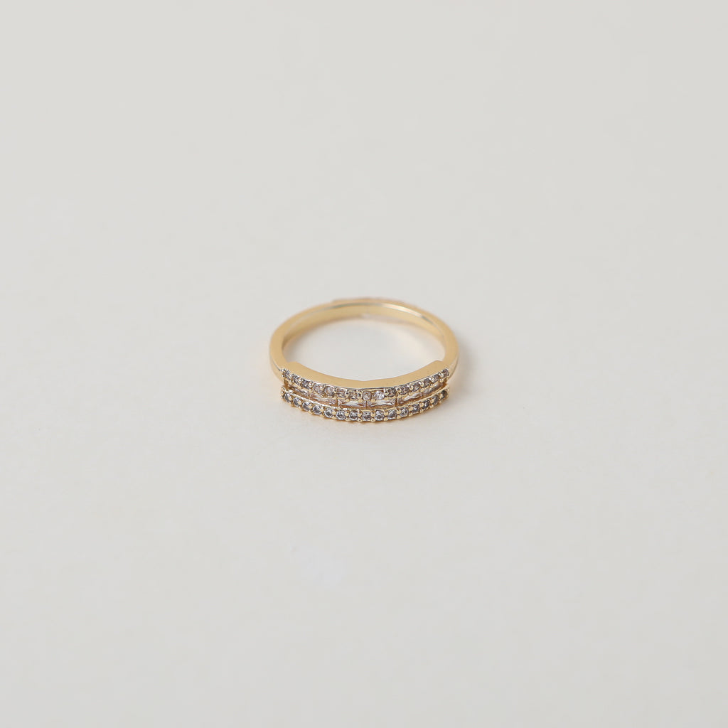 elegant Athena gold & crystal ring