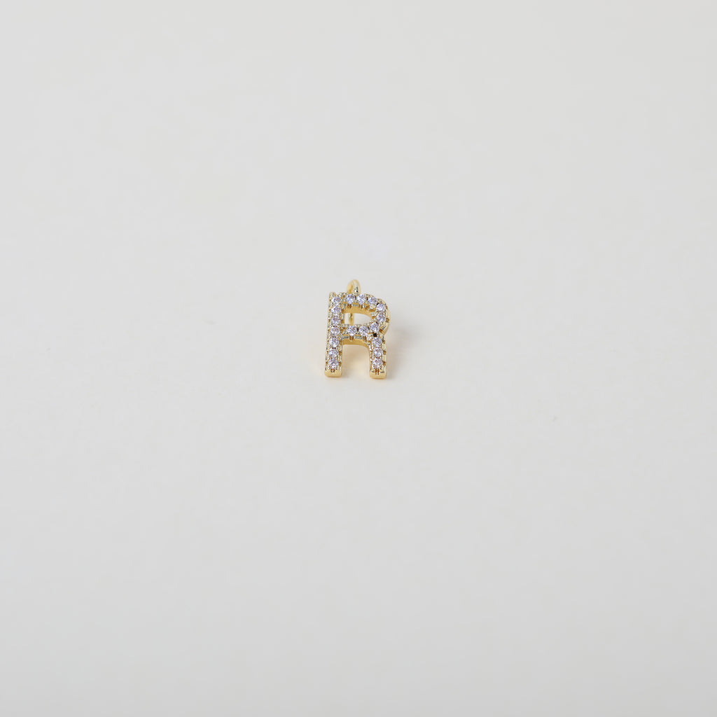 Gold and Crystal accented Alphabet Charm