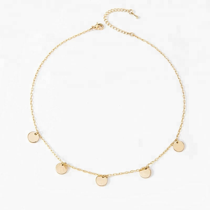 Gold coin choker necklace